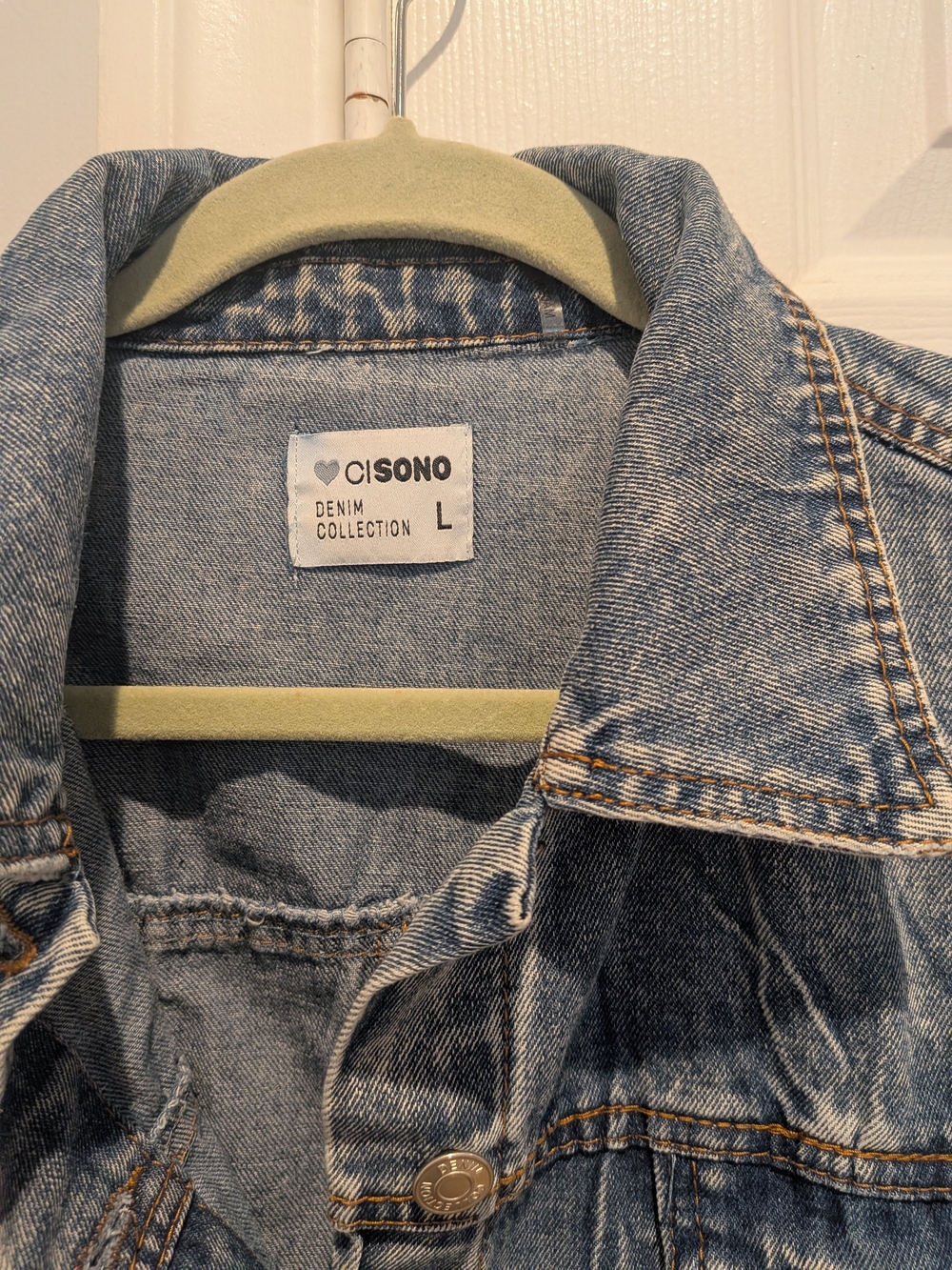 Ci Sono Light Blue Cropped Denim Jacket - Picture 2 of 4